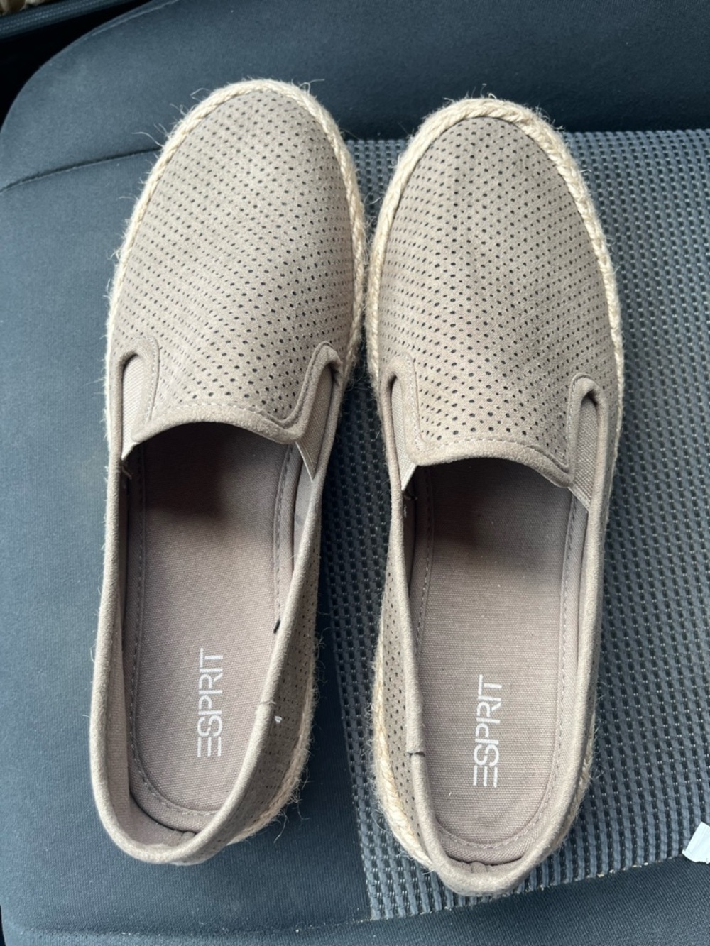 Esprit Beige Perforated Slip-On Espadrilles